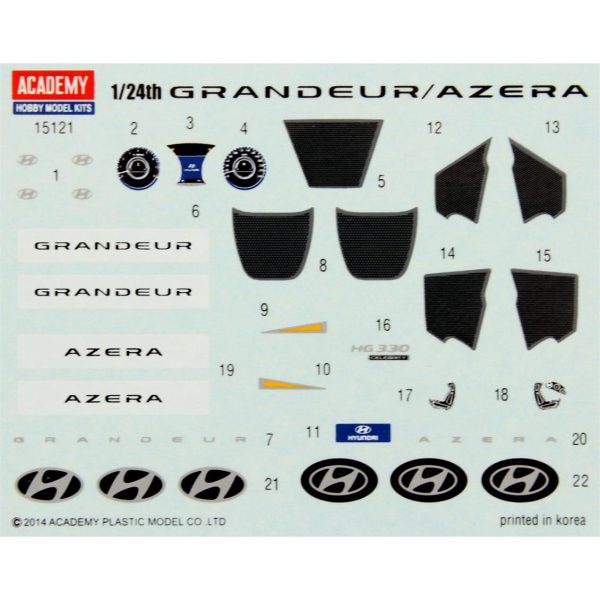 Academy 15121 Hyundai Grandeur HG Azera Binek Aracı - Görsel 5