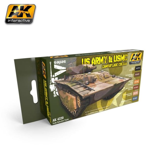 AK 4220 US Army ve USMC Kamuflaj Renkleri Model Boyası Seti 6x17 ml