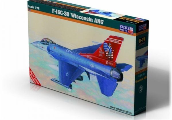 Mistercraft D074 1/72 F-16C-30 (Wisconsin ANG) Savaş Uçağı Plastik Model Kiti