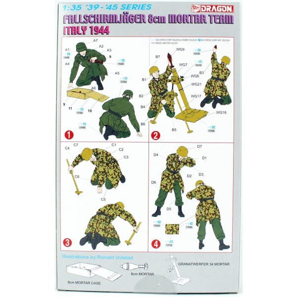 Alman Paraşütcüler (8cm Mortar Team) Figürleri Plastik Model Kiti