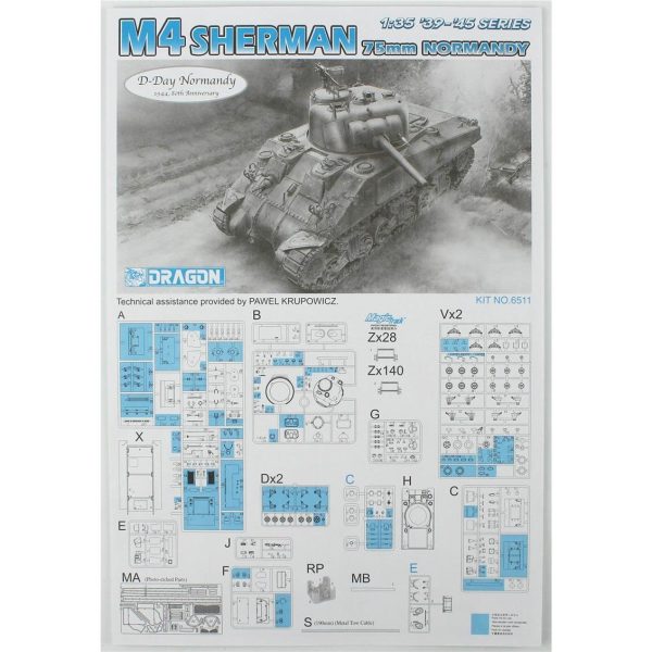 Dragon 6511 M4 Sherman 75mm Normandy Amerikan Orta Tankı - Görsel 4