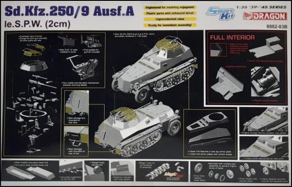 Sd.Kfz.250/9 Ausf.A le.S.P.W. (2cm) Yarı Paletli Askeri Araç Plastik Model Kiti