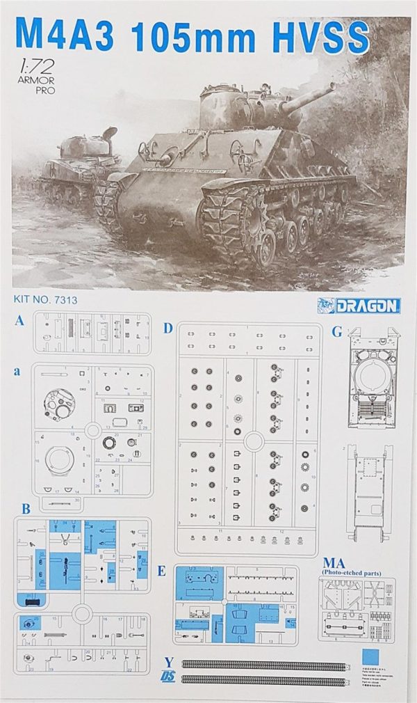 Dragon 7313 Sherman M4A3 105mm HVSS Tankı - Görsel 4