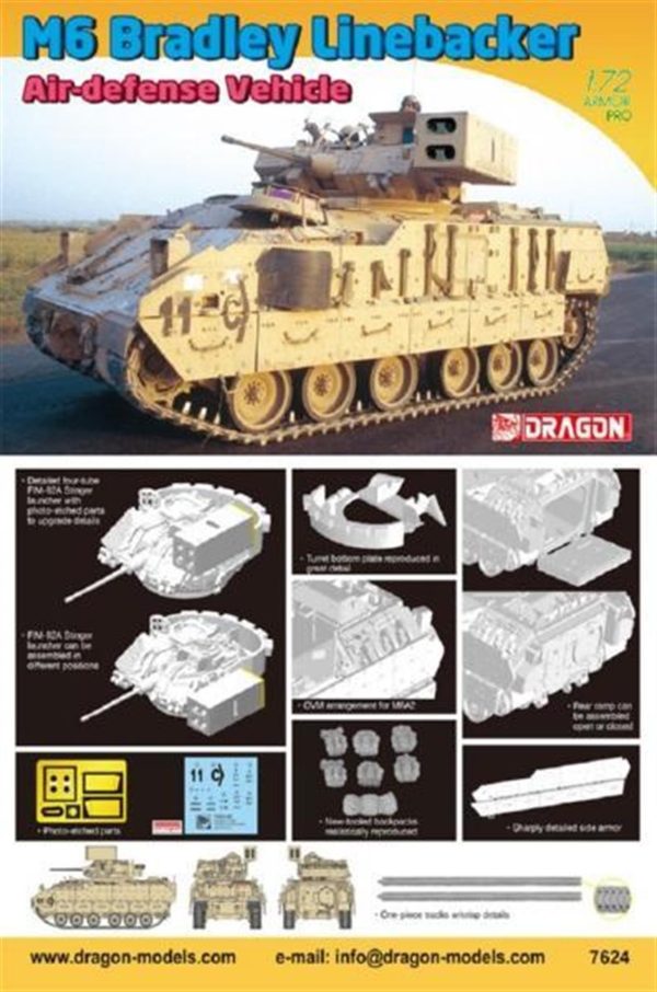 M6 Bradley Linebacker Uçak Savar Tankı Plastik Model Kiti