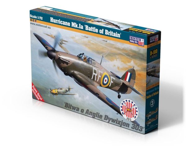 Mistercraft D180 1/72 Hurricane Mk.Ia (Britanya Savaşı) Savaş Savaş Uçağı Plastik Model Kiti