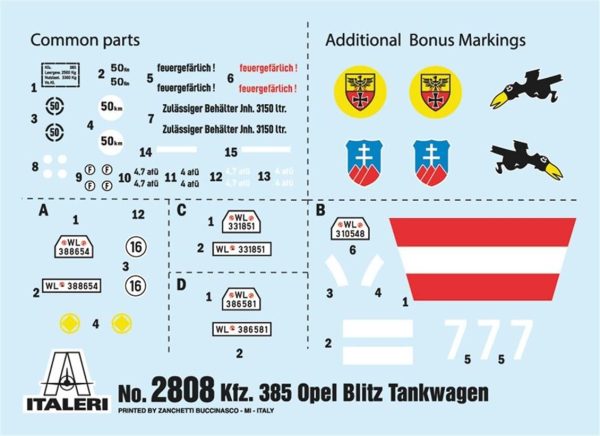 Italeri 2808S Opel Blitz Tankwagen Kfz. 385 - Görsel 7