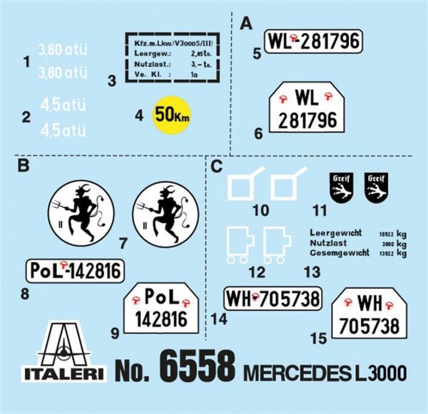 Italeri 6558S Mercedes-Benz L3000 - Görsel 6