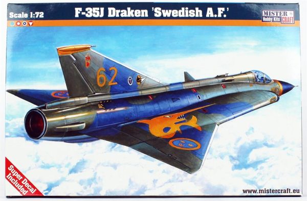 Mistercraft D088 1/72 F-35J Draken (Swedish A.F.) Savaş Uçağı Plastik Model Kiti