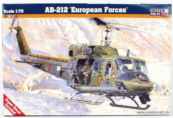 Mistercraft D054 1/72 AB-212 (Avrupa Kuvvetleri) Helikopteri Plastik Model Kiti