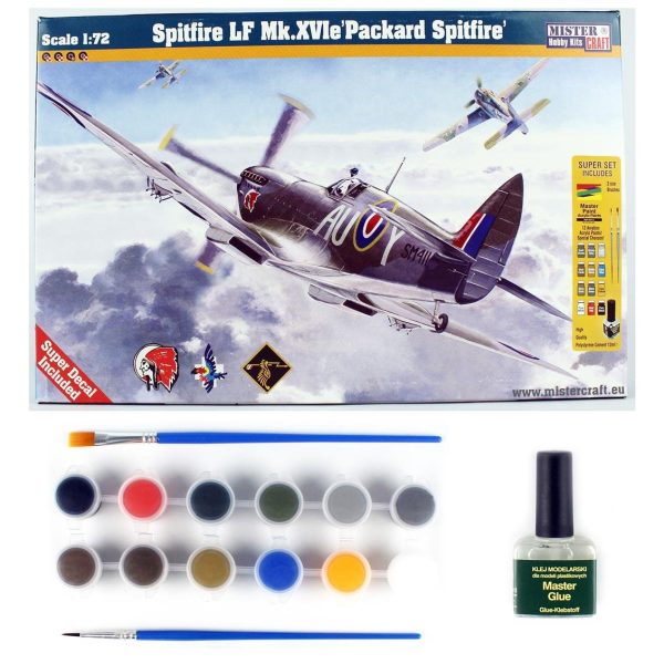 Mistercraft D182ST 1/72 Spitfire LF Mk. XVIe Packard Savaş Uçağı Plastik Model Kiti