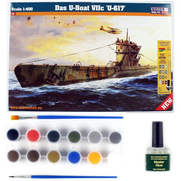 Mistercraft D290ST 1/400 Das U-Boat VIIC (U-617) Denizaltı Plastik Model Kiti