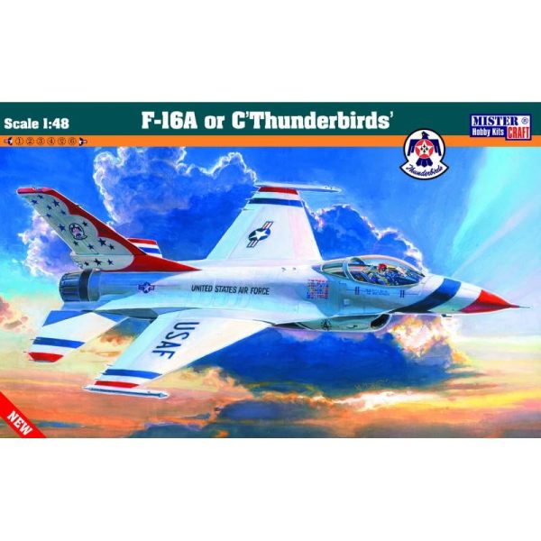 Mistercraft G035 1/48 F-16 A-C Thunderbirds Savaş Uçağı Plastik Model Kiti