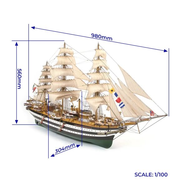 Occre 15006 Amerigo Vespucci - Görsel 5