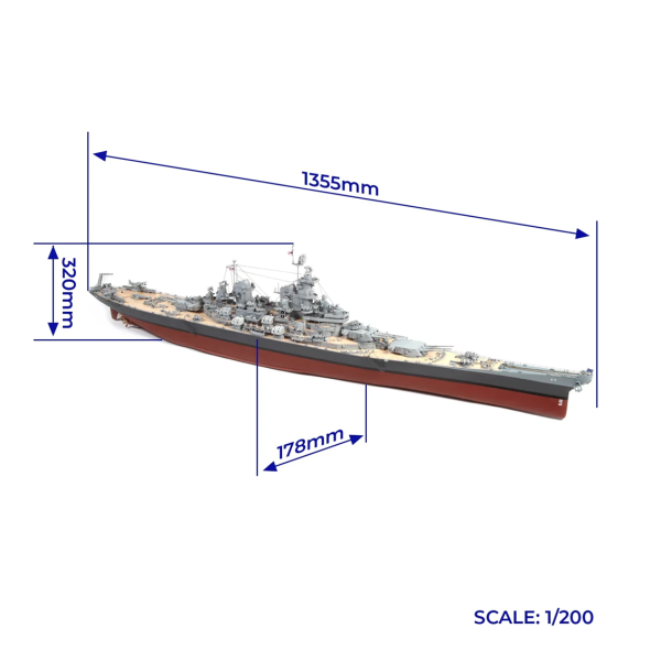 Occre 16002 USS Missouri BB-63 Model - Görsel 5