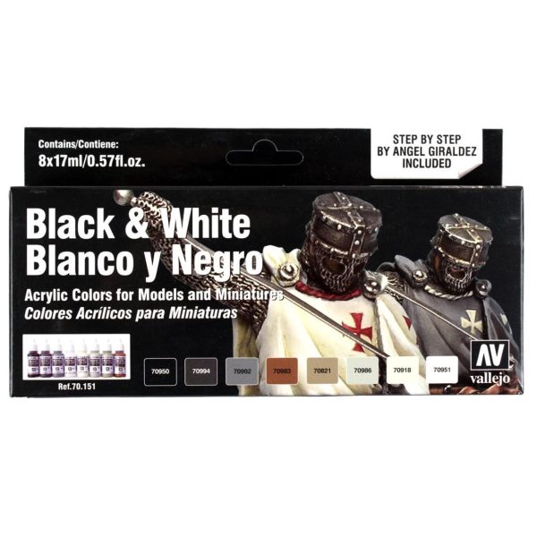 Vallejo 70151 8x18 ml. Black & White