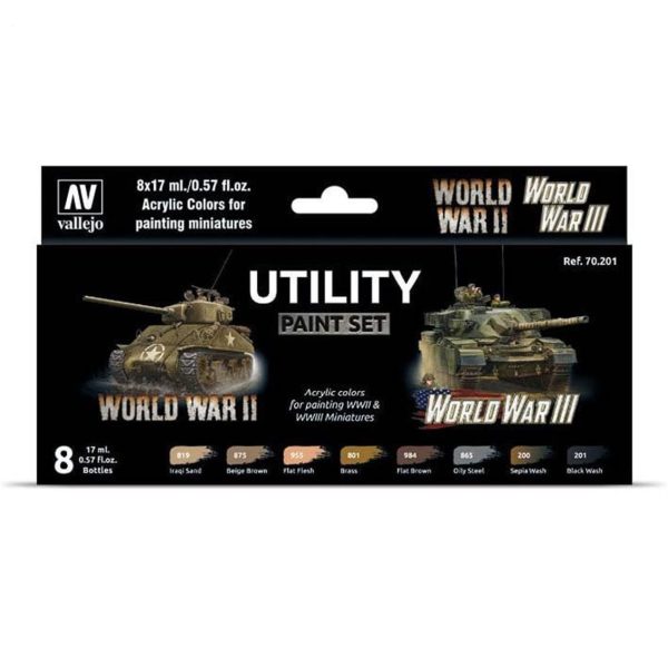 Vallejo 70201 8x18 ml. Utility Paint Set