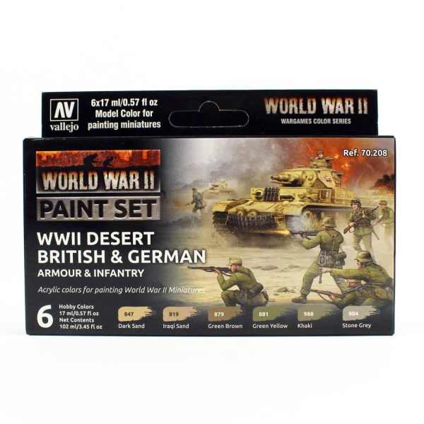 Vallejo 70208 6x18 ml. Desert British & German Armour & Infantry