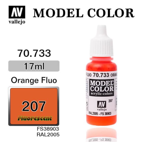 Vallejo 70733 18 ml. (207) Orange Fluorescent
