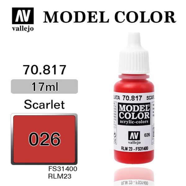 Vallejo 70817 18 ml. (26) Scarlet-Matt