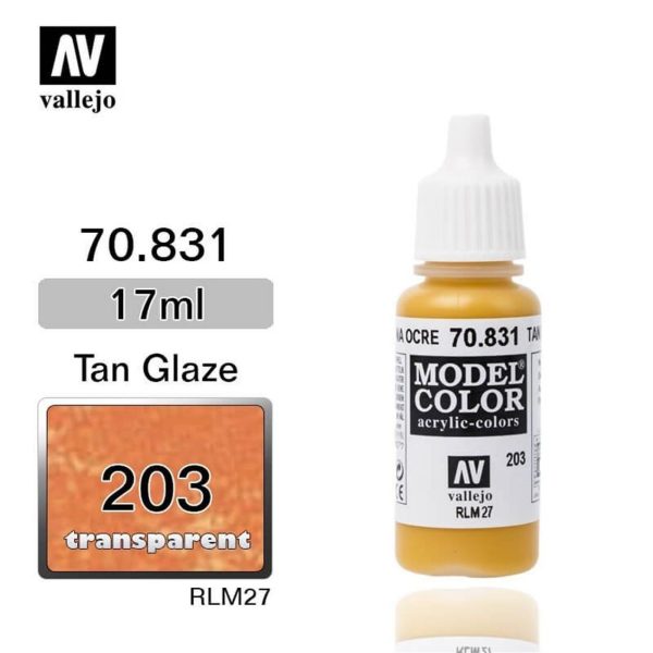 Vallejo 70831 18 ml. (203) Tan Glaze-Glaze