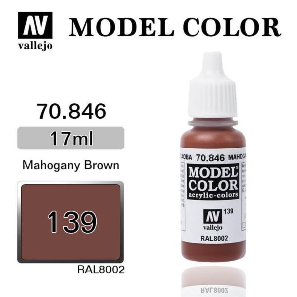 Vallejo 70846 18 ml. (139) Mahogany Brown-Matt