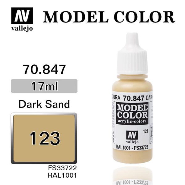 Vallejo 70847 18 ml. (123) Dark Sand-Matt