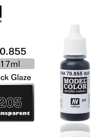Vallejo 70855 18 ml. (205) Black Glaze-Glaze