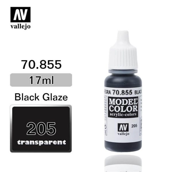 Vallejo 70855 18 ml. (205) Black Glaze-Glaze