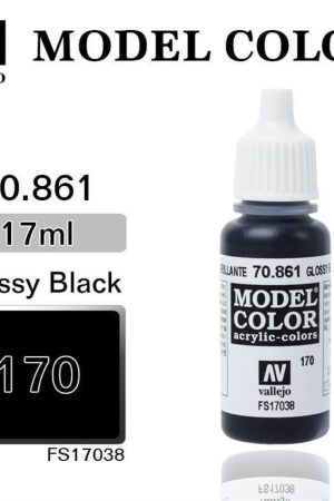 Vallejo 70861 18 ml. (170) Glossy Black-Matt