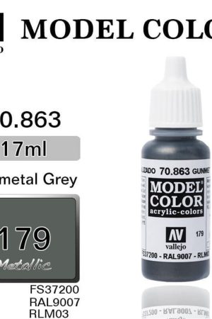 Vallejo 70863 18 ml. (179) Gunmetal Grey-Metallic