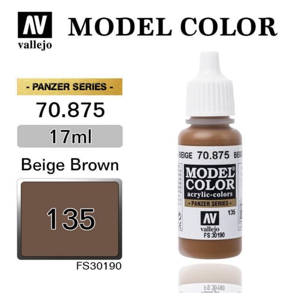 Vallejo 70875 18 ml. (135) Beige Brown-Matt