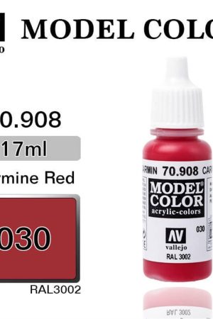 Vallejo 70908 18 ml. (30) Carmine Red-Matt