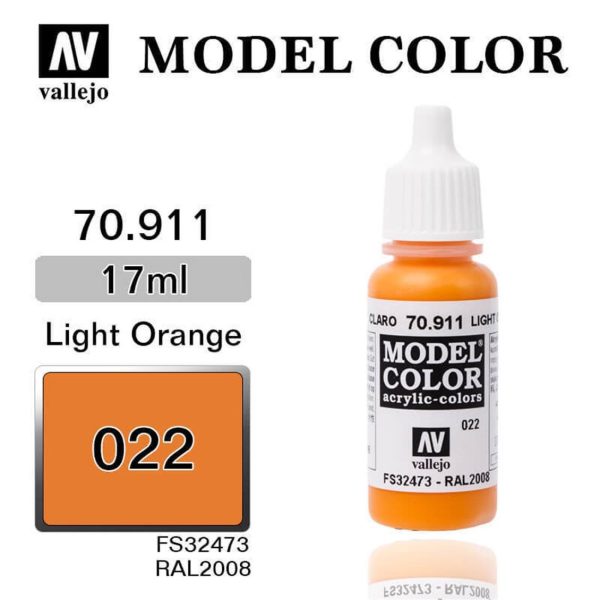 Vallejo 70911 18 ml. (22) Light Orange-Matt