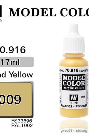 Vallejo 70916 18 ml. (9) Sand Yellow-Matt