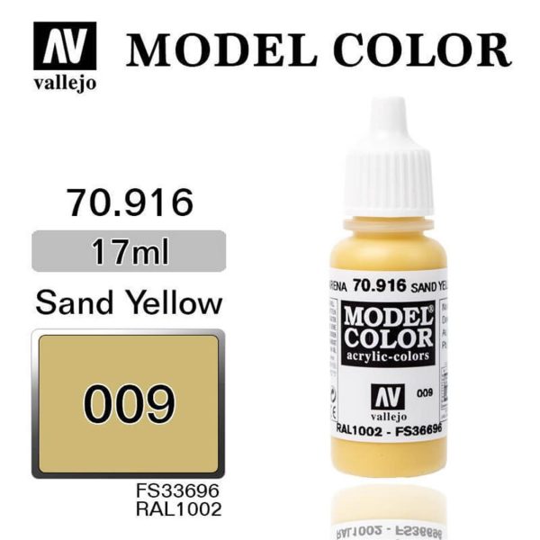 Vallejo 70916 18 ml. (9) Sand Yellow-Matt