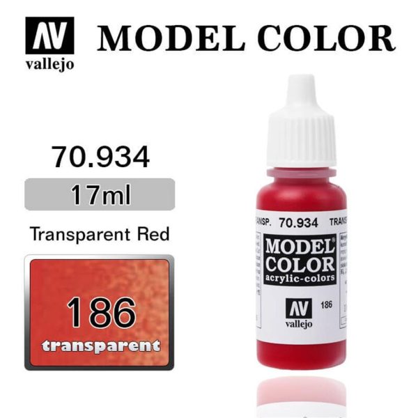 Vallejo 70934 18 ml. (186) Transparent Red-Transparent