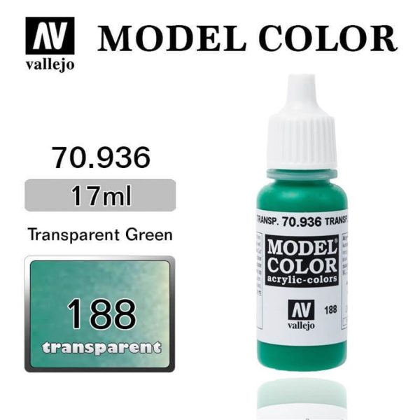 Vallejo 70936 18 ml. (188) Transparent Green-Transparent