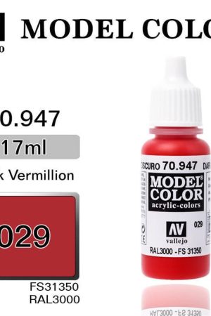 Vallejo 70947 18 ml. (29) Dark Vermillion-Matt