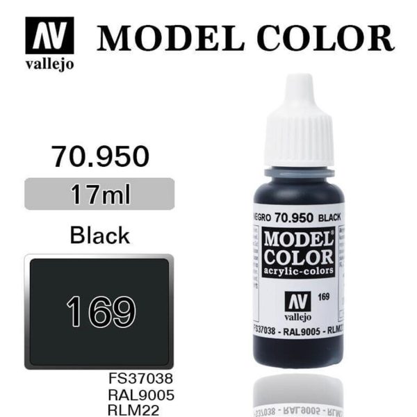 Vallejo 70950 18 ml. (169) Black-Matt