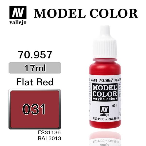 Vallejo 70957 18 ml. (31) Flat Red-Matt