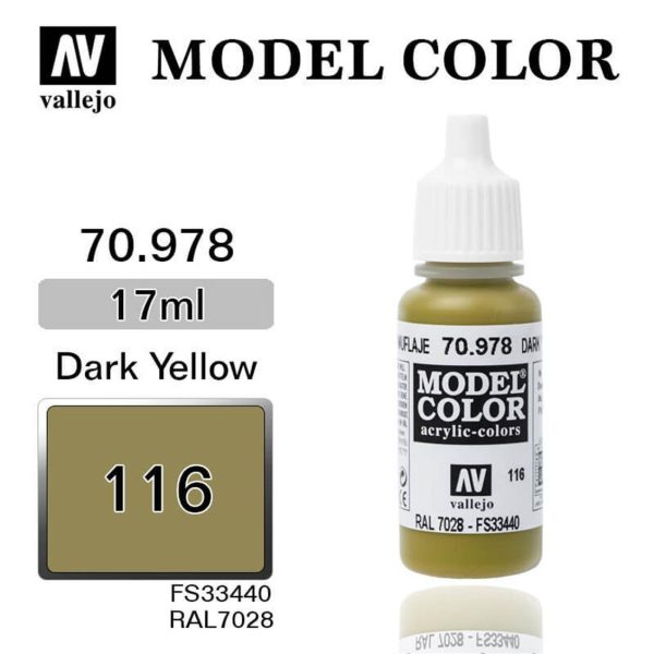 Vallejo 70978 18 ml. (116) Dark Yellow-Matt