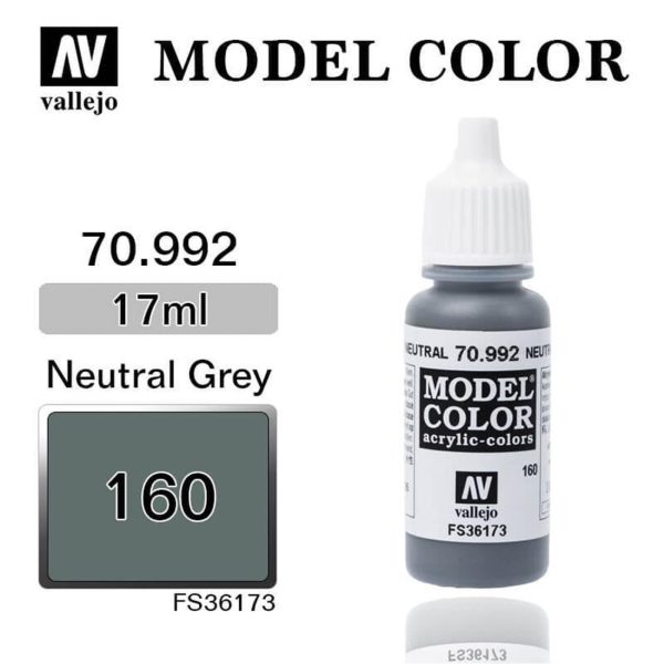 Vallejo 70992 18 ml. (160) Neutral Grey-Matt