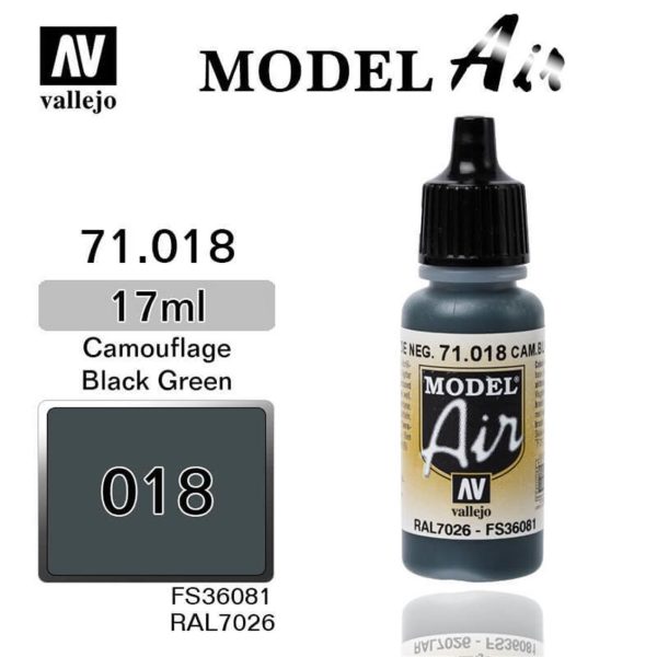 Vallejo 71018 18 ml. Black Green