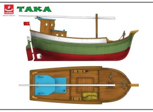 Türk Model ahşap 1/35 taka Karadeniz balıkçı teknesi maketi