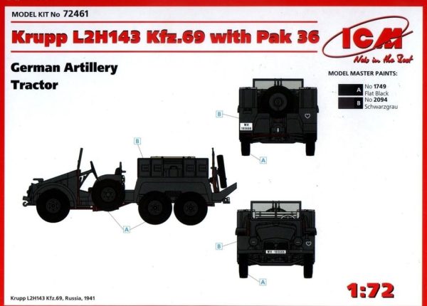 Krupp L2H143 Kfz.69 with Pak 36 German