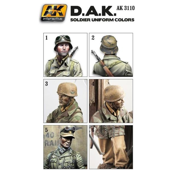 AK 3110 Alman Yeşilimsi Gri Üniforma Renkleri Model Boyası Seti 6x17ml - Görsel 2