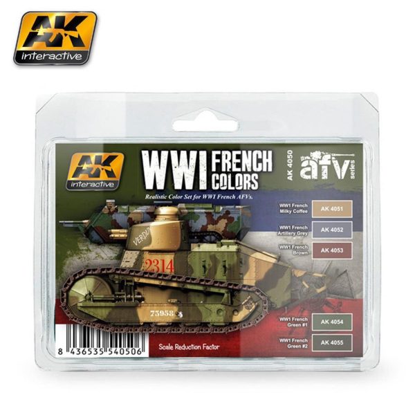 AK 4050 WWI Fransız Renkleri Model Boyası Seti 5x17ml