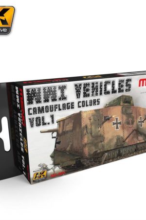 AK 804 WWI Araçları Kamuflaj Renkleri Model Boyası Seti 6x17ml Vol.1