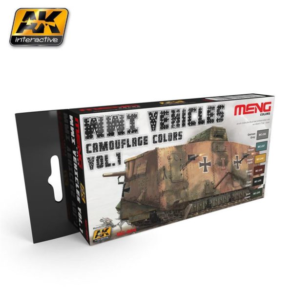 AK 804 WWI Araçları Kamuflaj Renkleri Model Boyası Seti 6x17ml Vol.1
