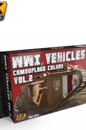 AK 805 WWI Araçları Kamuflaj Renkleri Model Boyası Seti 6x17ml Vol.2